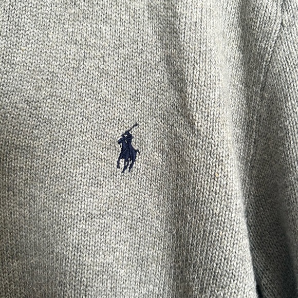 Polo Ralph Lauren Gray 1/4 Button Knit Long Sleeve Sweater Mens Large - Picture 4 of 9